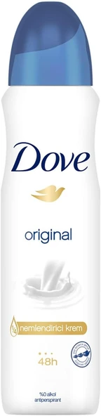Dove Kadın Sprey Deodorant Original 1/4 Nemlendirici Krem Etkili, 150 ml