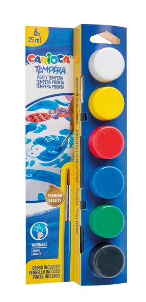 CARİOCA TEMPERA SULUBOYA SÜPER YIKANABİLİR 6*25 ML 6 RENK KARIŞIK ürün görseli
