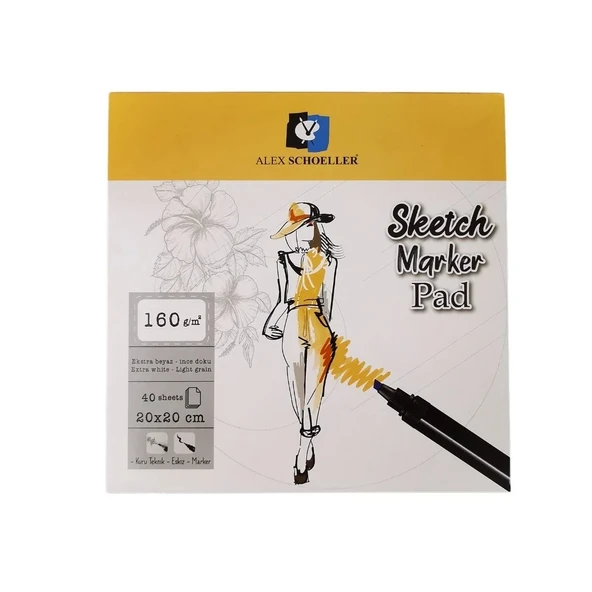 Alex Schoeller Sketch Book 20X20 Cm 160 Gr Dik Beyaz ürün görseli