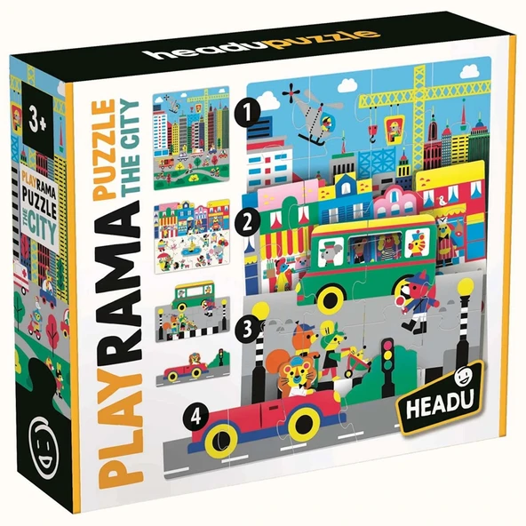 HEADU PLAYRAMA PUZZLE THE CITY (3-6 YAŞ) ürün görseli 1