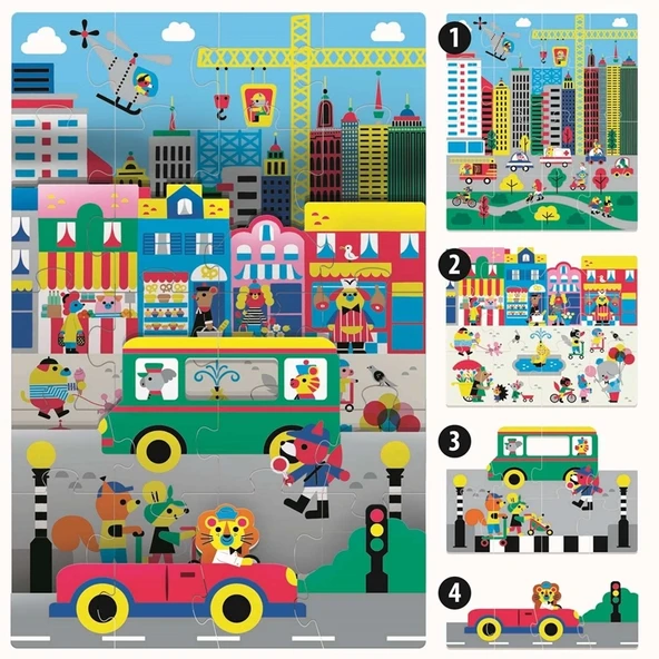 HEADU PLAYRAMA PUZZLE THE CITY (3-6 YAŞ) - Resim 2
