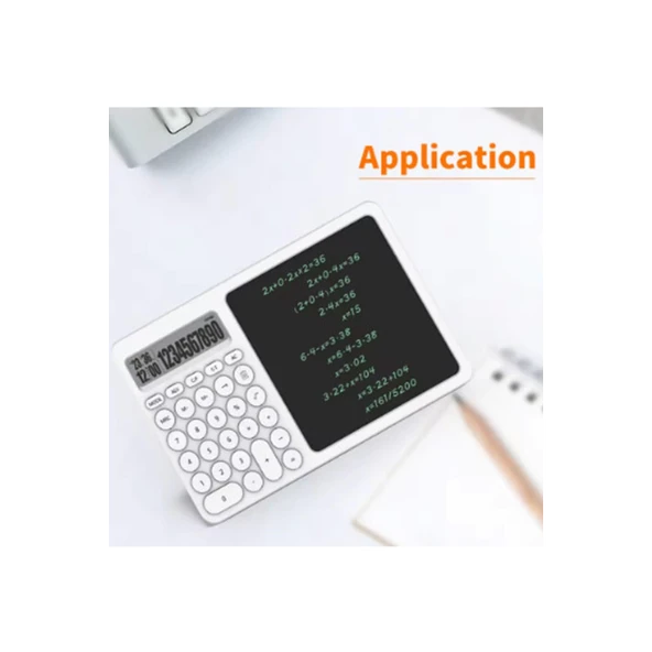 Çok Amaçlı Digital Hesap Makinesi Lcd Ekran Yazma Tableti Ofis Okul İçin Silinebilir El Yazısı Not Defteri - 3