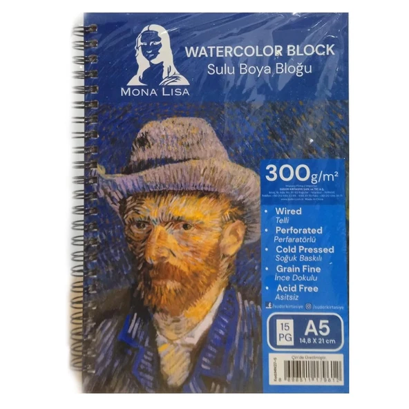Monalisa Resim Defteri A5 Yandan Spiralli 300 Gr 15 Yp Mn27-5 ürün görseli