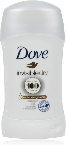 Dove Kadın Stick Deodorant Invisible Dry 1/4 Nemlendirici Krem Etkili, 40 g