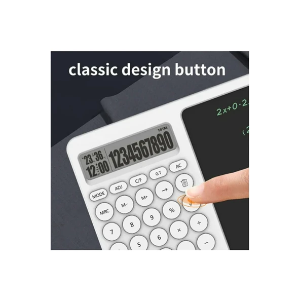 Çok Amaçlı Digital Hesap Makinesi Lcd Ekran Yazma Tableti Ofis Okul İçin Silinebilir El Yazısı Not Defteri - 5