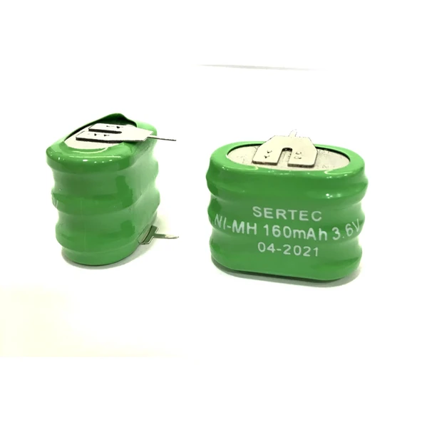 3.6V 3S1P 160 Mah 2 Pin NI-MH Buton Pil