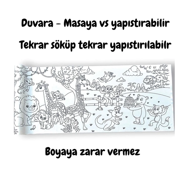 LİNO YAPIŞKANLI BOYAMA RULOSU AGE OF DINOSAURS 200X30 CM - Resim 2