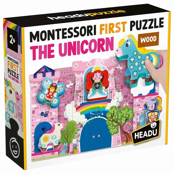 HEADU MONTESSORI FIRST PUZZLE THE UNICORN WOOD (2-5 YAŞ) - 1