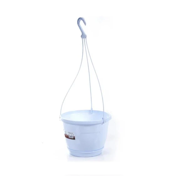 Omnipazar SO-SM02 Safir Makrome Askılı Balkon Saksı 3.4 lt Beyaz 6 Adet - 3