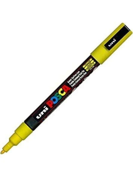 Uni Posca 0.9-1.3 Su Bazlı Poster Markörü Yellow Pc-3m Sarı ürün görseli