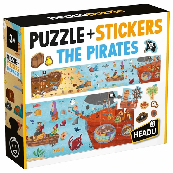HEADU PUZZLE + STICKERS THE PIRATES (+3 YAŞ) ürün görseli