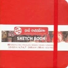 Talens Art Creation Eskiz Bloğu Sert Kapak 140gr 12x12cm Kırmızı 80yp ürün görseli