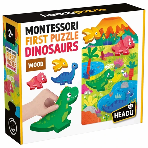 HEADU MONTESSORI MY FIRST PUZZLE DINOSAURS ürün görseli
