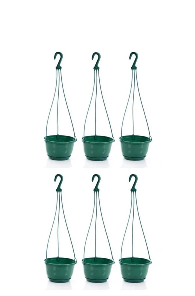 Omnipazar SO-SM02 Safir Makrome Askılı Balkon Saksı 3.4 lt Yeşil 6 Adet ürün görseli