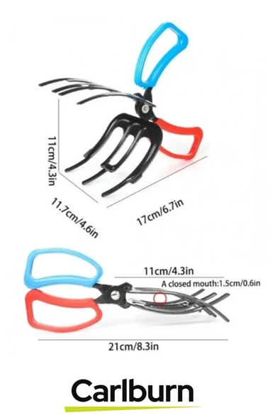 Özel Üretim Ergonomik Saplı Hafif Kaymayı Engelleyen 3 Pençeli 11 cm Balık Sabitleyici Maşa - 3