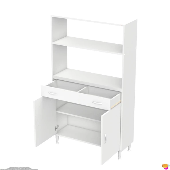 Modilayn VİO Fırın Dolabı (100x163,4x32.5 cm) Çekmeceli Kapaklı Mini/Midi Mikrodalga Mutfak Dolabı - 8