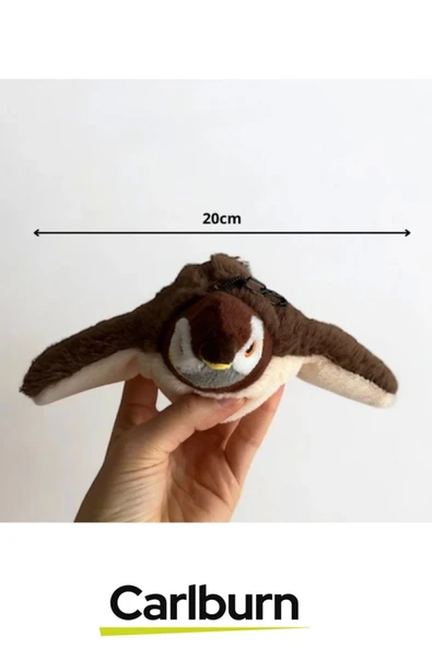 Premium Avcılık İçgüdüsünü Ortaya Çıkaran Kanat Çırpan Sesli Usb Şarjlı Peluş Uçan Kuş Oyuncak - 6