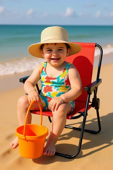 Exent 140 kg kapasiteli Katlanır Kamp Sandalyesi ve 2-6 yaş Lüx Çocuk Piknik Sandalyesi-KIRMIZI - Resim 3