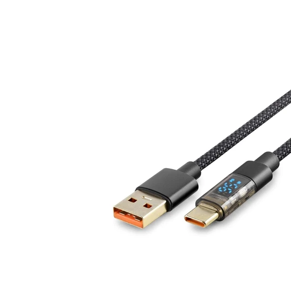 Type-C To Usb Kablo Akıllı 35W 1.2M Siyah HDX1300K
