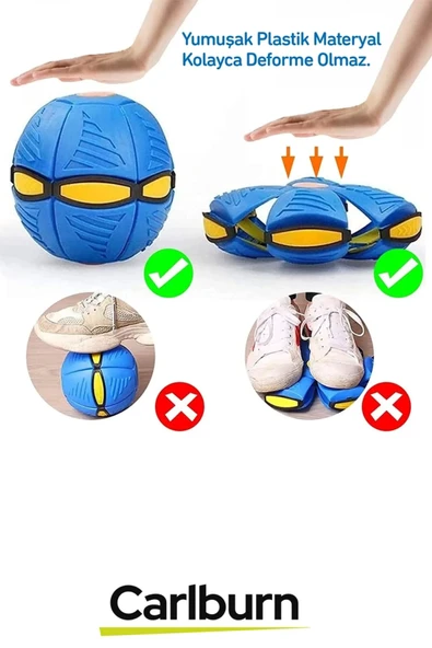 Özel Üretim İnteraktif Fiziksel Zihinsel Aktivite Sağlayan Işıklı Zıplayan Frizbi Evcil Hayvan Topu - Resim 3