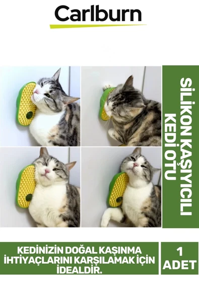 Premium Seri Yumuşak Çıkıntılı Yapı Yapışkanlı Silikon Kaşıyıcılı Kedi Otu