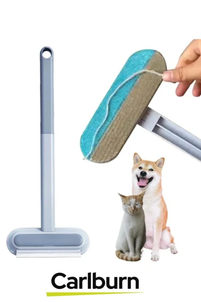 Özel Üretim Çift Taraflı Kaymaz Uzun Ergonomik Saplı Evcil Hayvan Kedi Köpek Tüy Temizleme Fırçası - 3