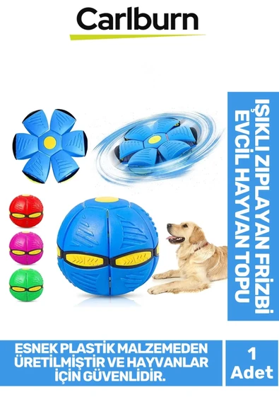 Özel Üretim İnteraktif Fiziksel Zihinsel Aktivite Sağlayan Işıklı Zıplayan Frizbi Evcil Hayvan Topu ürün görseli 1
