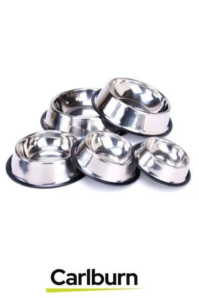 Özel Üretim Dayanıklı Uzun Ömürlü Sağlam Şık Paslanmaz Çelik Metal Kedi Köpek Mama Su Kabı 26 cm - 4