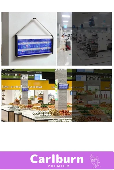 Premium Yükseltmiş Güç Çift Florasan Elektrikli Uv Zincirli Askılı Sinek Sivrisinek Öldürücü 2200V - 3