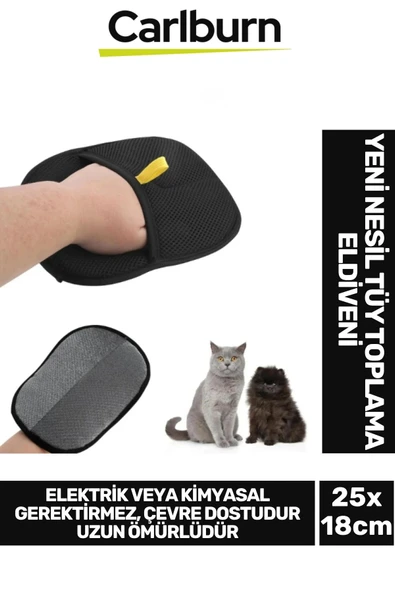 Yeni Nesil Kaymaz İki Yönlü Mikrofiber Kedi Köpek Evcil Hayvan Tüy Toplama Eldiveni 25x18 cm