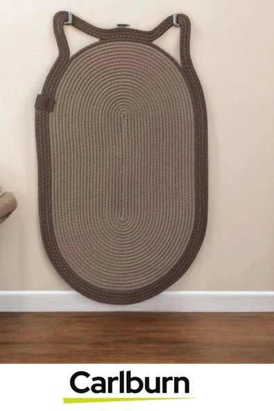 Özel Üretim Zemin Dostu Kaymaz %100 Doğal Jüt İp Dekoratif Kedi Kulaklı Tırmalama Paspası 40x70cm - 5