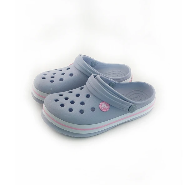 Çocuk Crocs Iconic Comfort Gri Pembe Terlik - 3