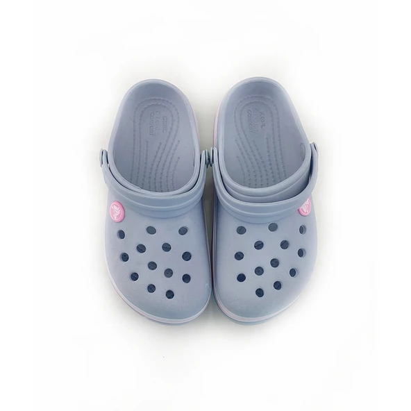Çocuk Crocs Iconic Comfort Gri Pembe Terlik - 5