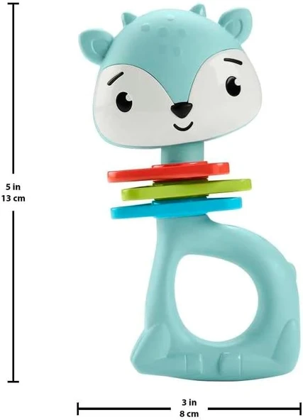 Fisher Price Eğlenceli Dostlar Çıngıraklı Dişlik - Tırtıklı Ceylan HJW11-HKD68 - 3