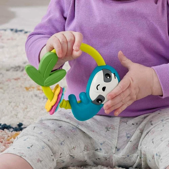 Fisher Price Eğlenceli Dostlar Çıngıraklı Dişlik - Makaralı Tembel Hayvan HJW11-HKD70 - 5
