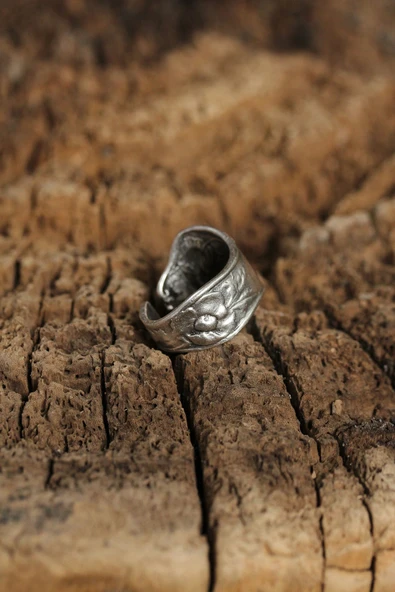 Otantik Çiçek Tasarımlı Ayarlamalı Kadın Yüzük - 3