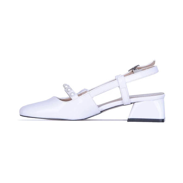 Ayakcenter Bnc1 Boncuklu 3Cm Kadın Topuklu Ayakkabı - Resim 5