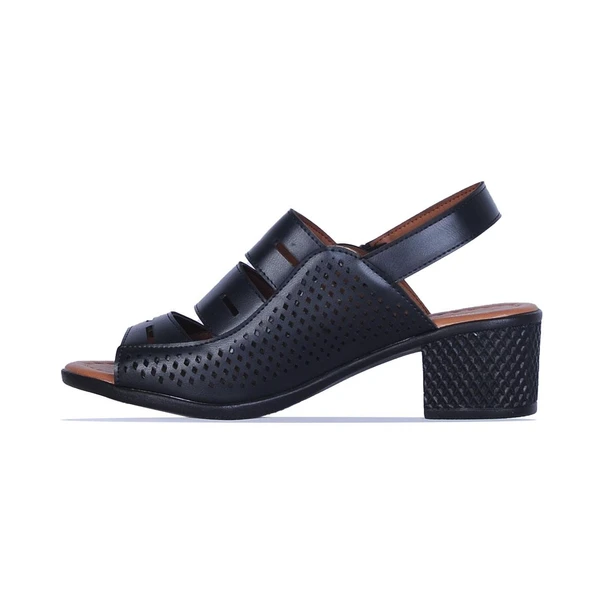 Ayakcenter Fl2 Siyah 5cm Kadın Topuklu Sandalet - Resim 2