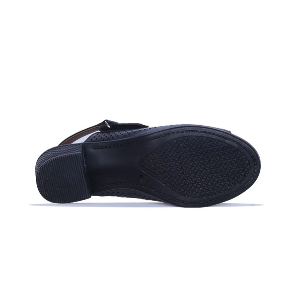 Ayakcenter Fl2 Siyah 5cm Kadın Topuklu Sandalet - Resim 3