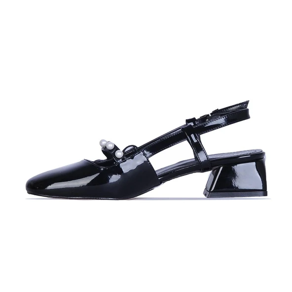 Ayakcenter Bnc1 Boncuklu 3Cm Kadın Topuklu Ayakkabı - Resim 2