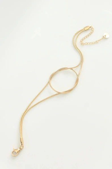 316L Çelik Gold Renk Düğüm Model Bileklik - Resim 2