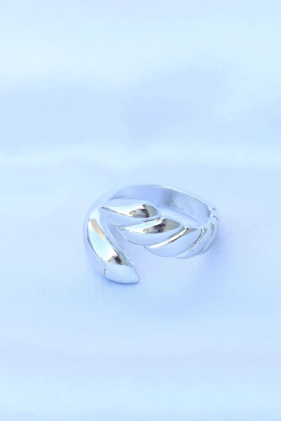 Pirinç Gümüş Renk Ayarlanabilir Sarmal Yüzük - 2