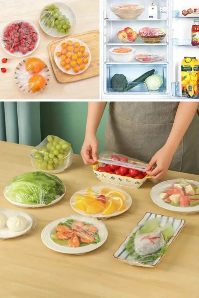 Tilbe Home 500 Adet Şeffaf Bone Pratik Tazeliği Koruyan Tencere Tabak Bonesi Gıda Koruma Saklama Kapak Bonesi - 3