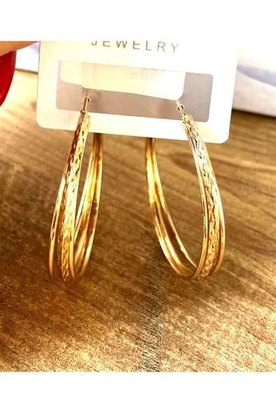 Monalisa Home Bronz Renk Lüks Gösterişli Figürlü Halka Küpe ürün görseli