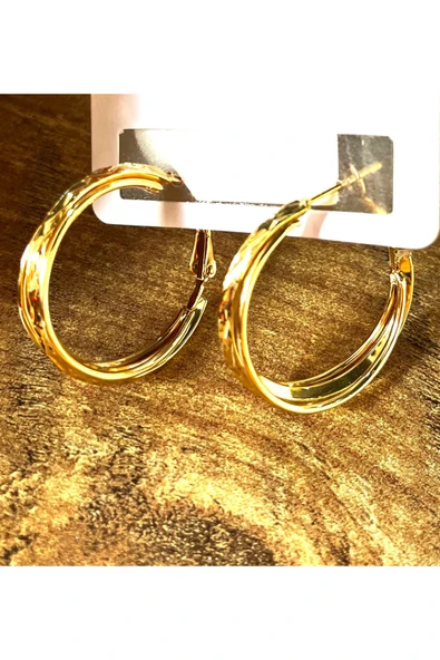 Monalisa Home Bronz Renk Lüks Gösterişli Figürlü Halka Küpe ürün görseli 1