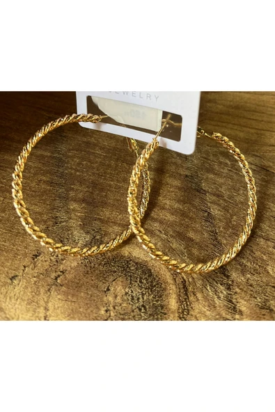 Monalisa Home Bronz Renk Lüks Gösterişli Figürlü Halka Küpe ürün görseli 1