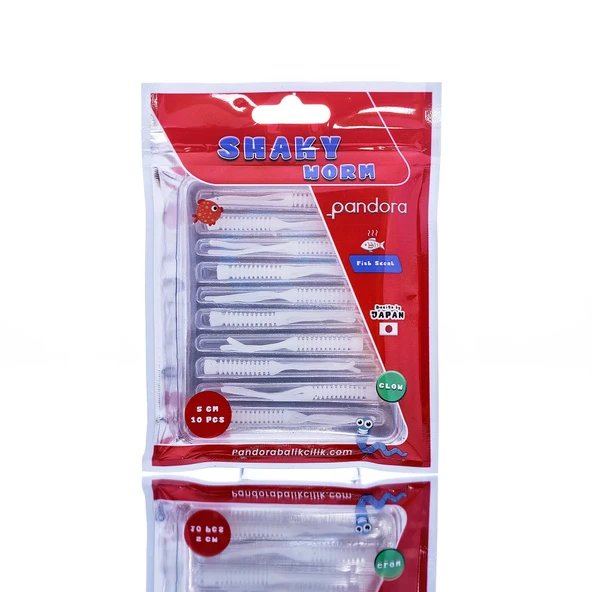 Pandora Shaky LRF Silicon 5cm 10'lu Renk: White Glow - 1