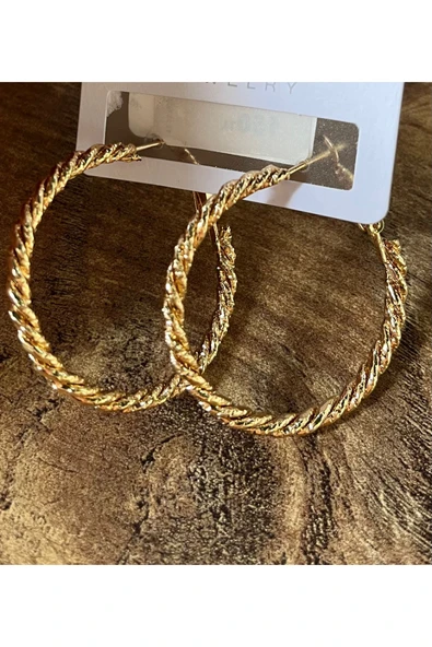 Monalisa Home Bronz Renk Lüks Gösterişli Figürlü Halka Küpe ürün görseli 1