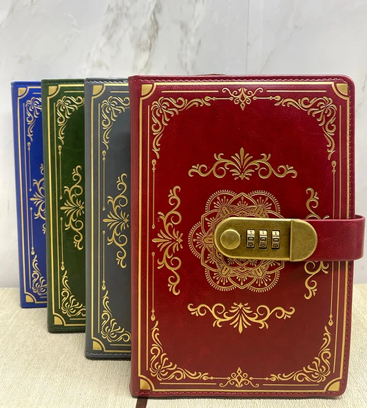 Periboia Özel Tasarım Şifreli Deri Defter Model 2 ürün görseli