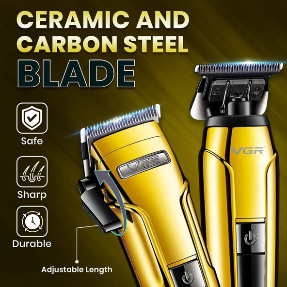VGR Voyager V-694 Profesyonel Şarjlı Traş Makinesi Seti - 3'ü 1 Arada Kuaför Seti - Resim 9